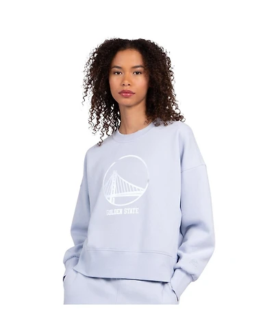 Starter Women's Light Blue Golden State Warriors Pastel Boxy Sweatshirt