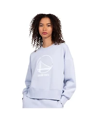 Starter Women's Light Blue Golden State Warriors Pastel Boxy Sweatshirt