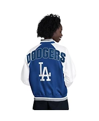 Starter Women's White/Royal Los Angeles Dodgers Blitz Varsity Raglan Full-Snap Satin Jacket