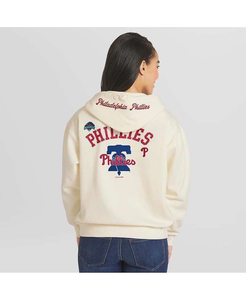 Wear by Erin Andrews Women's Cream Philadelphia Phillies Full-Zip Hoodie