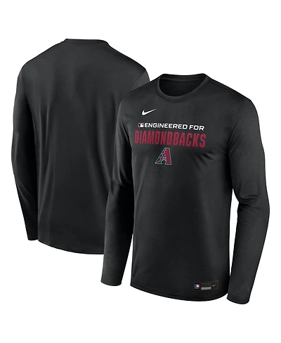 Nike Men's Black Arizona Diamondbacks Authentic Collection Legend Dri-fit Long Sleeve T-Shirt
