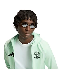 Adidas Men's Green Austin Fc Tiro Travel Full-Zip Hooded Windbreaker Jacket