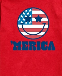 Instant Message Boys' 8-20 Merica Smile Face Short-Sleeve Graphic T-Shirt