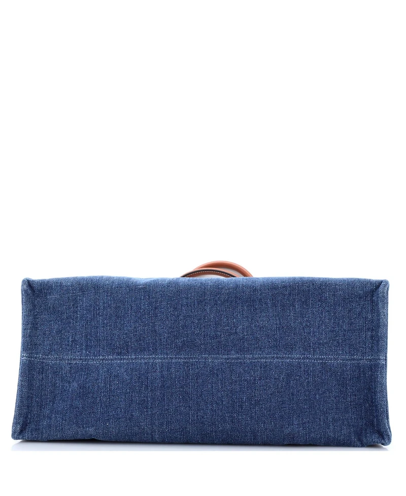 Pre-Owned Celine Large Cabas Thais Tote Denim with Applique