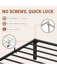 gaomon Queen Size Metal Bed Frame, 16" High Platform, Sturdy Steel Construction