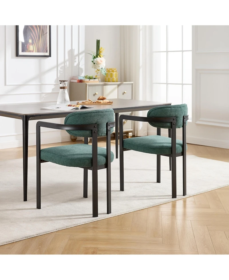 Clihome Modern Dining Room Chairs, Upholstered Boucle Kitchen Chairs
