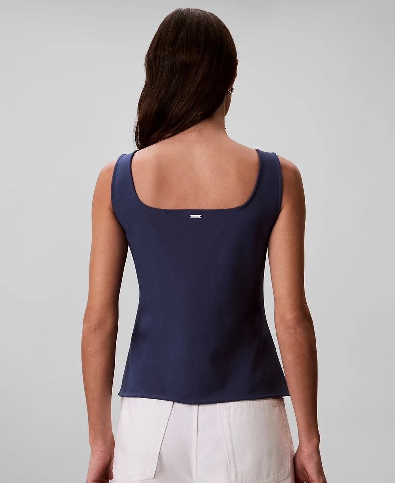 Calvin Klein Women's Sleeveless Scoop Neck Tailored Top