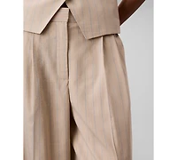 Calvin Klein Women's Mid-Rise Pinstripe Wide-Leg Pants