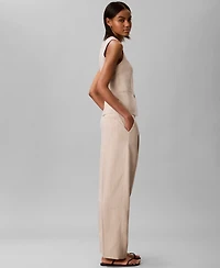 Calvin Klein Women's Mid-Rise Pinstripe Wide-Leg Pants
