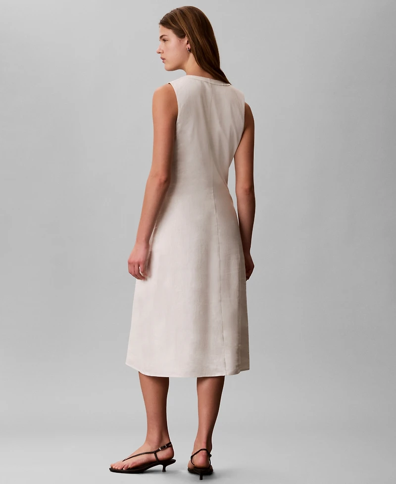 Calvin Klein Women's Sleeveless V-Neck Midi Dress