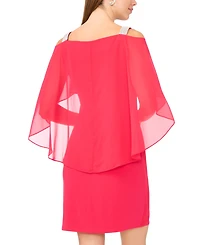 Msk Beaded-Strap Capelet-Back Dress