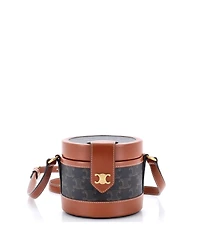 Pre-Owned Celine Small Tambour Bag Triomphe Coated Canvas