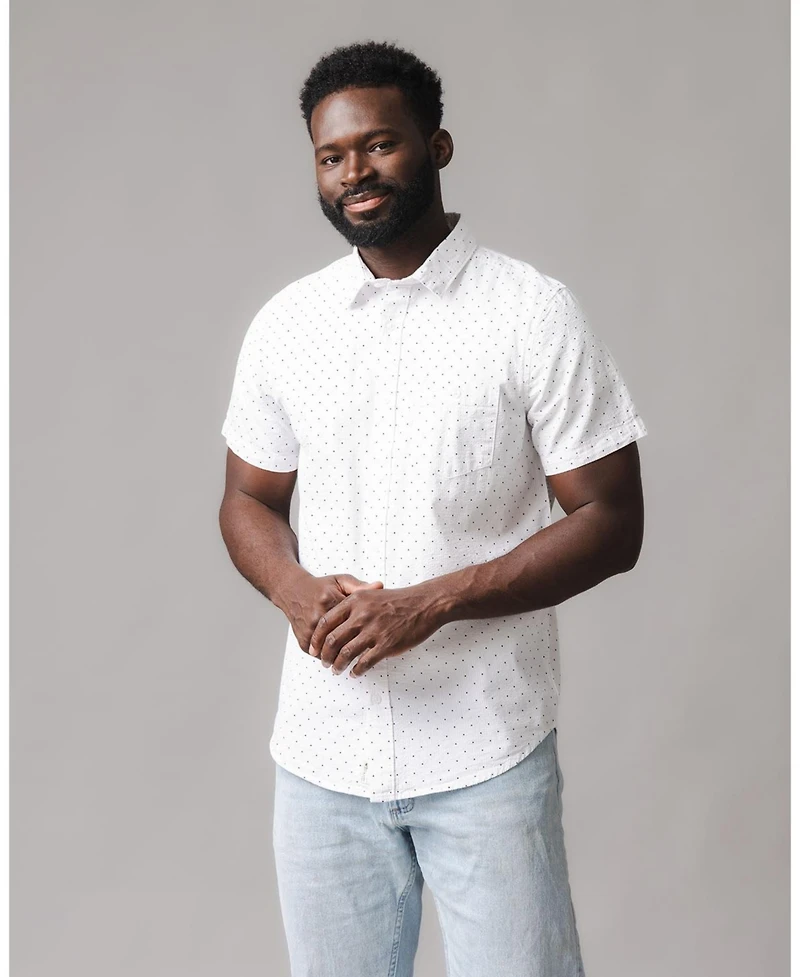 Hope & Henry Men's and Organic Short Sleeve Seersucker Shirt