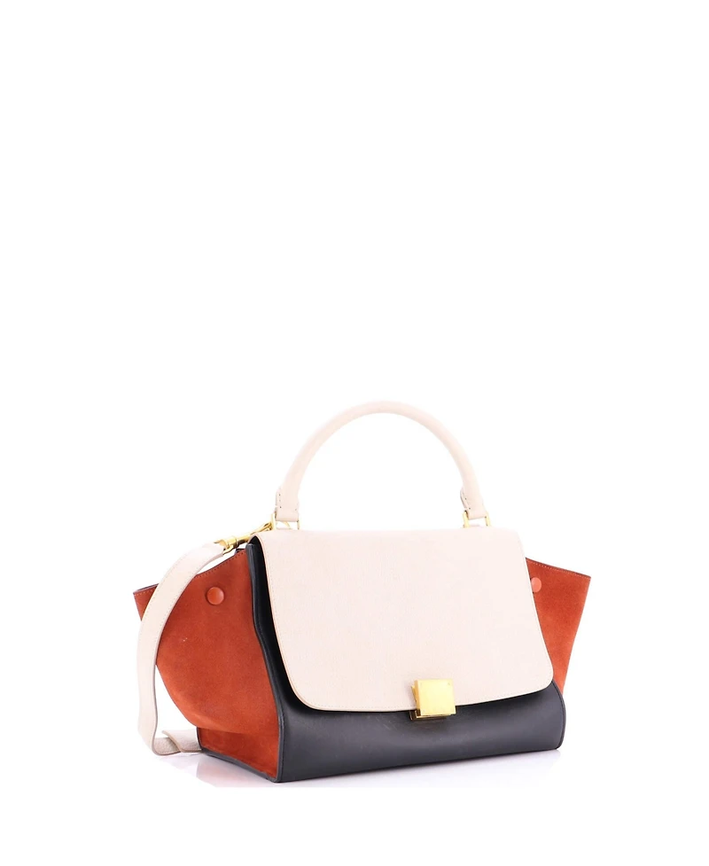Pre-Owned Celine Small Tricolor Trapeze Bag Leather