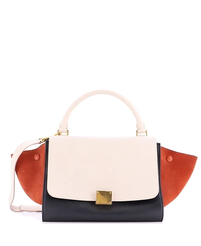 Pre-Owned Celine Small Tricolor Trapeze Bag Leather