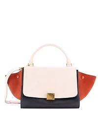 Pre-Owned Celine Small Tricolor Trapeze Bag Leather