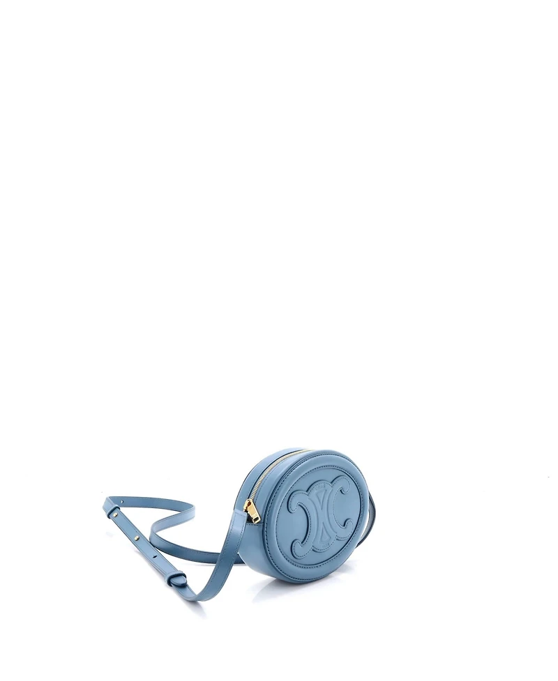 Pre-Owned Celine Mini Triomphe Oval Crossbody Bag Leather