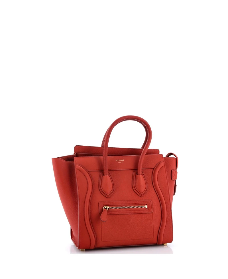 Pre-Owned Celine Micro Luggage Bag Grainy Leather
