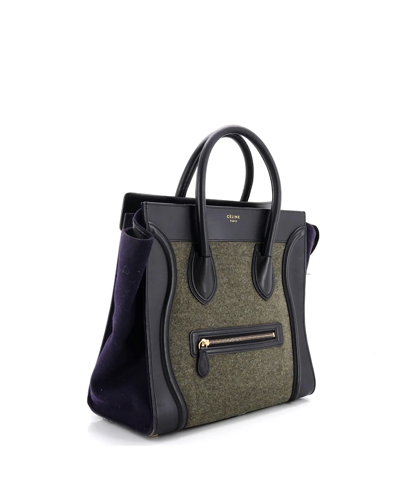 Pre-Owned Celine Mini Tricolor Luggage Bag Felt