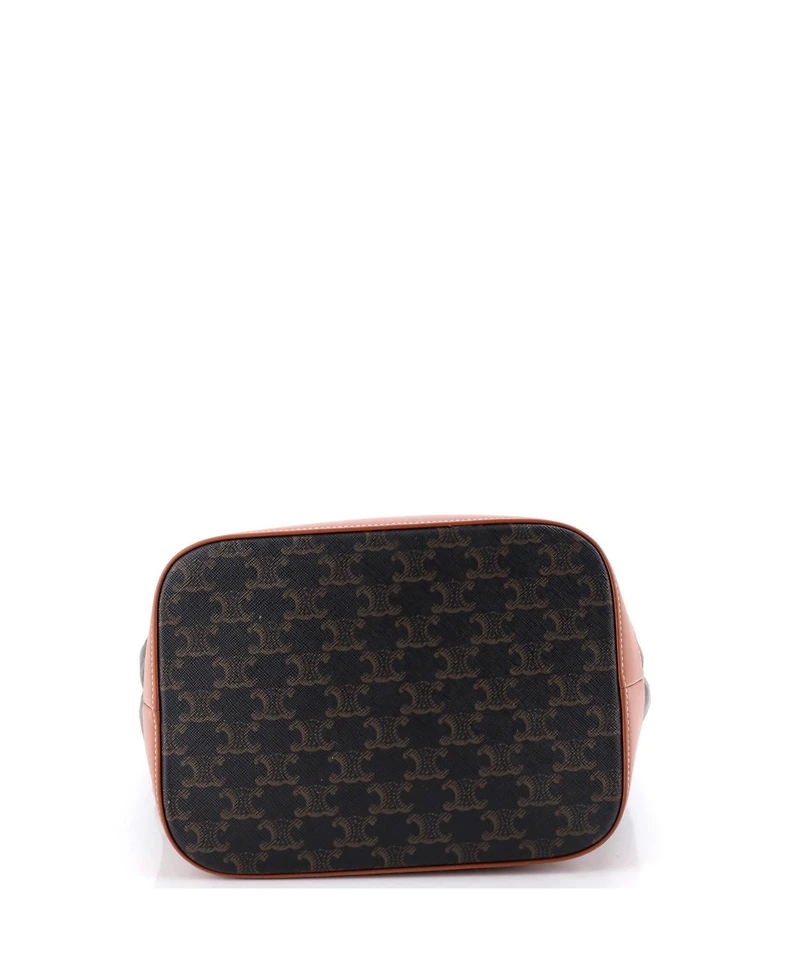 Pre-Owned Celine Medium Bucket Bag Triomphe Coated Canvas