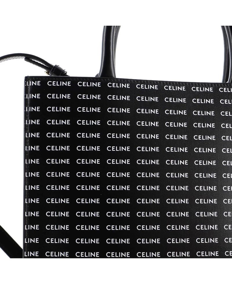 Pre-Owned Celine Small Vertical Cabas Tote All Over Logo Print Leather