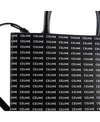 Pre-Owned Celine Small Vertical Cabas Tote All Over Logo Print Leather