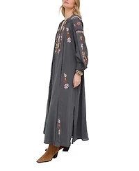 Raffya Women's Elisa Kaftan Style Embroidered Maxi Dress