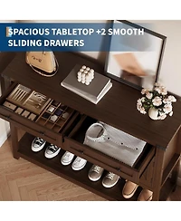 gaomon Sideboard Buffet Cabinet with Storage - 47.2" Entry Way Table Drawers, Barn Doors & Shelf, Modern Farmhouse Narrow