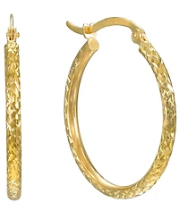 Macy's Diamond Cut Hoop Earrings in 10k Yellow Gold