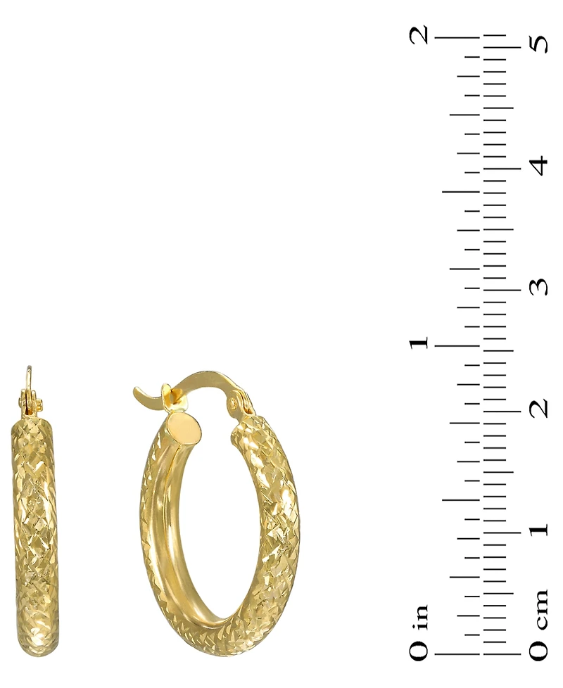 Macy's Diamond Cut Hoop Earrings in 10k Yellow Gold