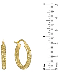 Macy's Diamond Cut Hoop Earrings in 10k Yellow Gold
