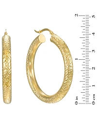 Macy's Diamond Cut Hoop Earrings in 10k Yellow Gold