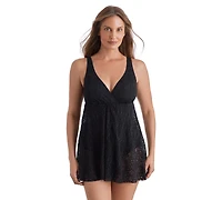ShapeSolver Sport by Mimi Flamingo Women's V-Neck Flyaway Swim Dress