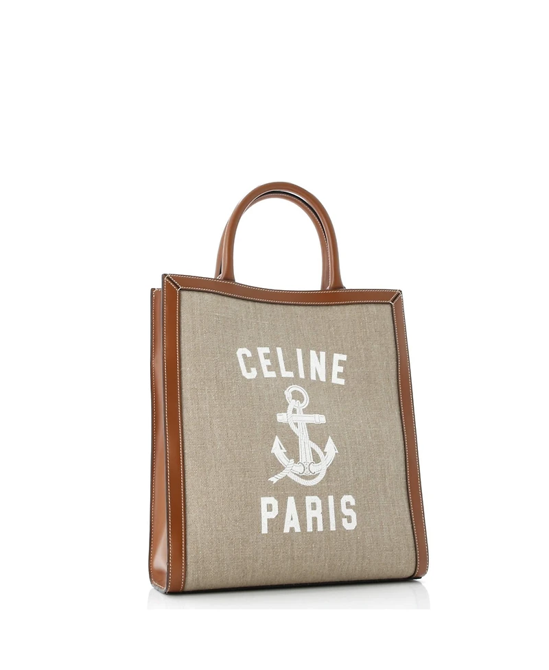 Pre-Owned Celine Small Vertical Cabas Tote Printed Canvas and Leather