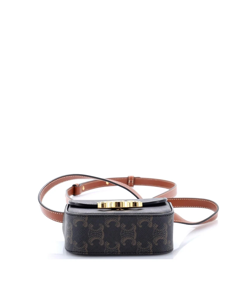 Pre-Owned Celine Mini Triomphe Shoulder Bag Triomphe Coated Canvas