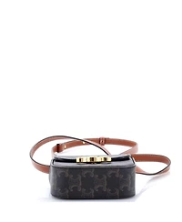 Pre-Owned Celine Mini Triomphe Shoulder Bag Triomphe Coated Canvas