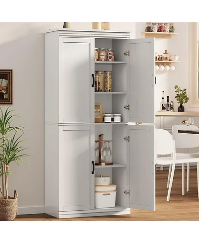 gaomon Pantry Cabinet, Freestanding Kitchen Pantry Storage Cabinet,70 in Cupboard, Tall Storage Cabinet with Doors and Adjustable Shelves