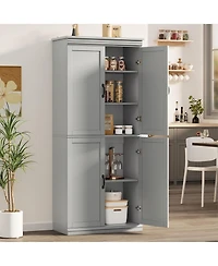 gaomon Pantry Cabinet, Freestanding Kitchen Storage Cabinet,70 Cupboard, Tall Cabinet with Doors and Adjustable Shelves