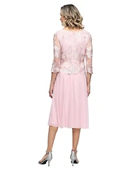 Alex Evenings Petite Boat Neck Midi Dress