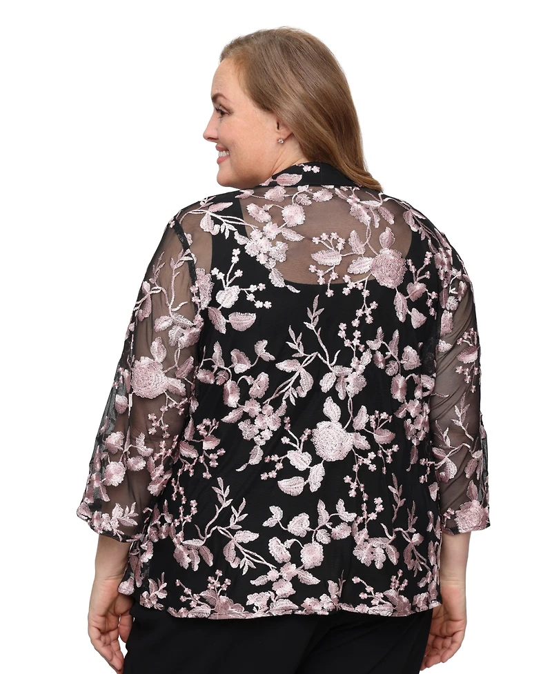 Alex Evenings Plus Scoop Neck Top and Jacket Twinset Dress