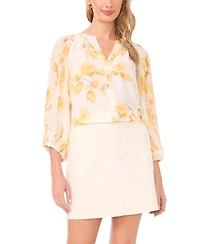 Vince Camuto Women's V-Neck Pleated-Sleeve Blouse