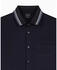 A|X Armani Exchange Men's Short Sleeve Twill Shirt with Tipping