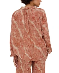 Raffya Women's Ginger Button Down Tiger Print Shirt