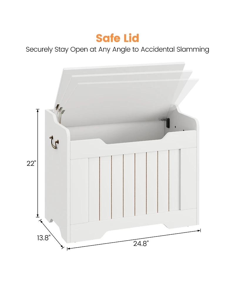 gaomon 24.8" Wooden Kids Toy Chest and Multi-Functional Storage Bench