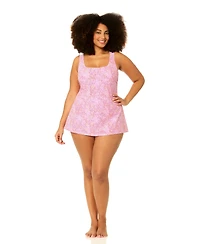 Raisins Curve Plus Underwire Printed One-Piece Swim Dress