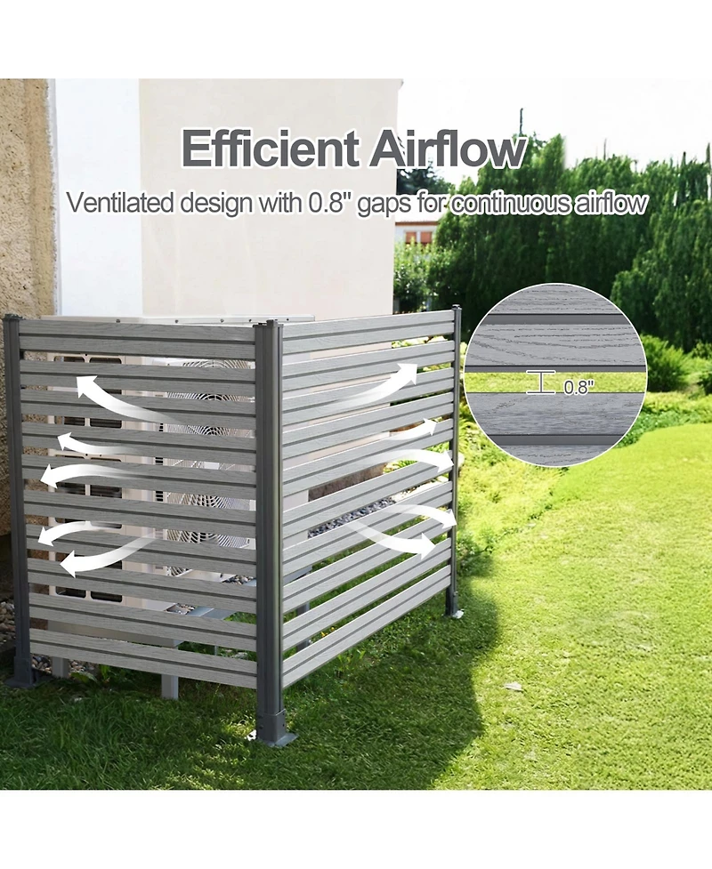 Aoodor Patio Privacy Screen 49''W x 50''H Air Conditioner Fence, Panels Trash Can and Pool Equipment Enclosure