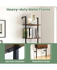 Slickblue 5-Tier Ladder Bookcase with Drawer