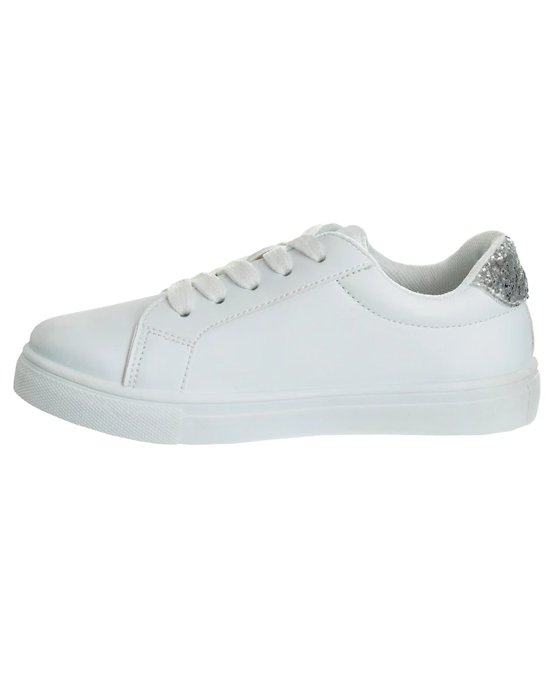 Kensie Girl Toddler Lace Up Glittery Casual Stylish Fashionable Comfortable Durable Sneakers