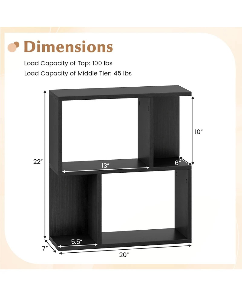 Slickblue 3 Tier Small Space Bookshelf with Display Shelf Organizer