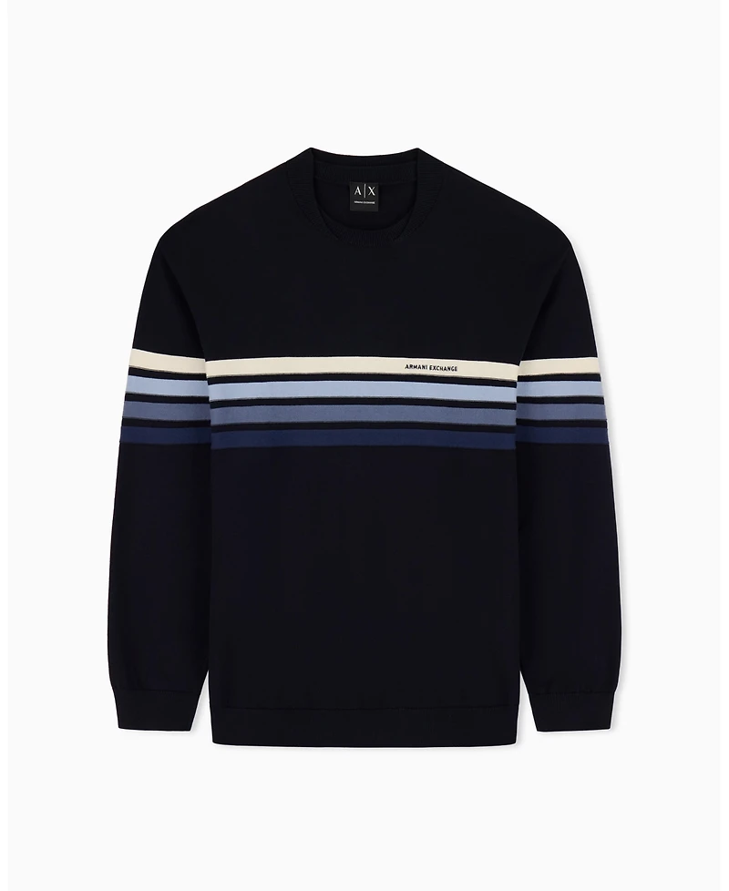 A|X Armani Exchange Men's 4 Stripes Cotton Sweater